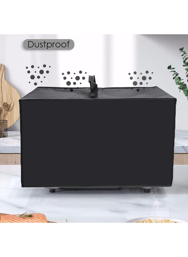 سيوسي Microwave Dust Cover with Handle, Waterproof Oven Protector, Breathable Fabric Dust-Proof Cover for Microwave, Toaster Oven & Kitchen Appliances, Appliance Storage Bag (Black, 50×32×40cm) - Image 3